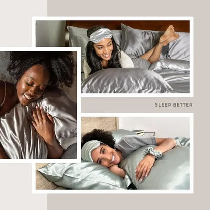 Zestaw z 3 Jedwabna Pościel (3x prześcieradło + 6x jedwabne poszewki GRATIS) | SILKYFIT Matheus 219